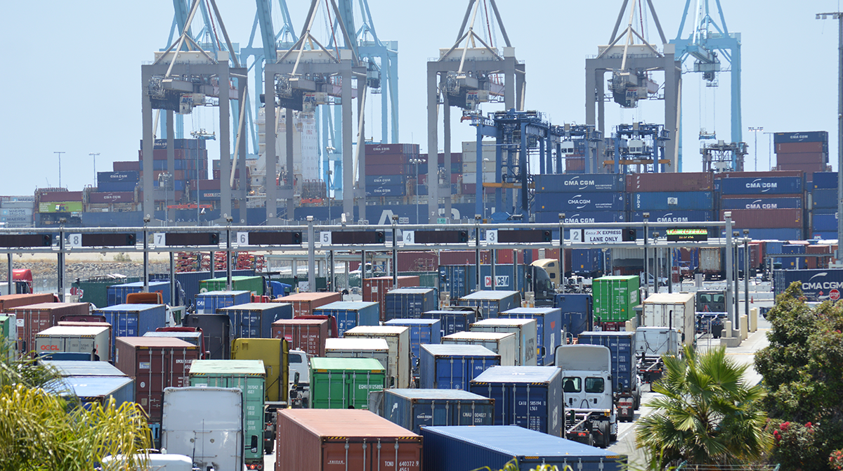 Drayage Truck at Long Beach port